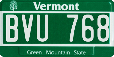 VT license plate BVU768