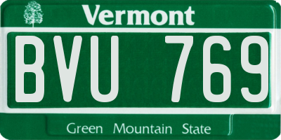 VT license plate BVU769