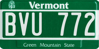VT license plate BVU772