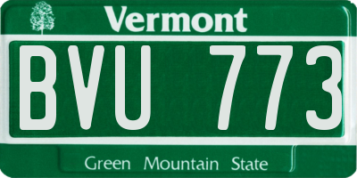 VT license plate BVU773