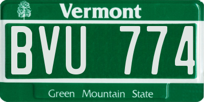 VT license plate BVU774