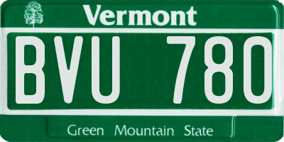 VT license plate BVU780