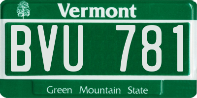 VT license plate BVU781