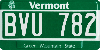 VT license plate BVU782