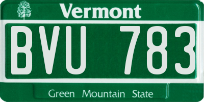 VT license plate BVU783