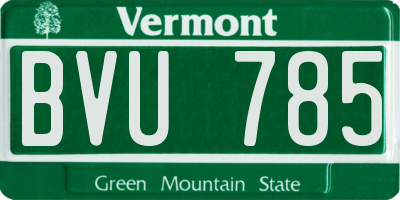 VT license plate BVU785