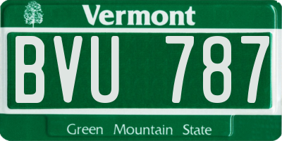 VT license plate BVU787