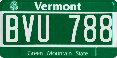 VT license plate BVU788