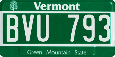 VT license plate BVU793