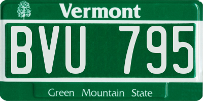 VT license plate BVU795
