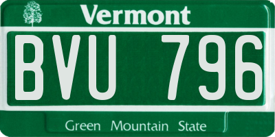VT license plate BVU796