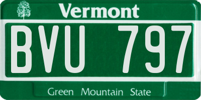 VT license plate BVU797
