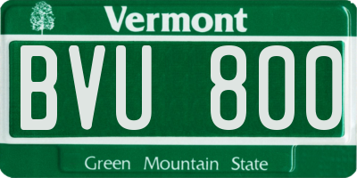 VT license plate BVU800
