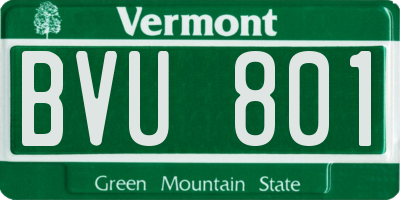 VT license plate BVU801
