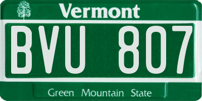VT license plate BVU807