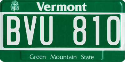 VT license plate BVU810