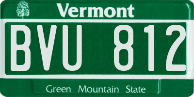 VT license plate BVU812