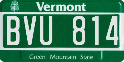 VT license plate BVU814