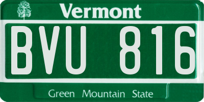 VT license plate BVU816