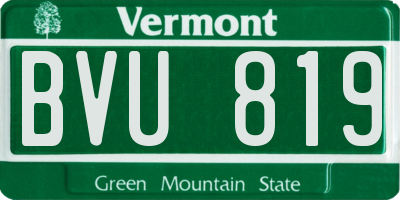 VT license plate BVU819