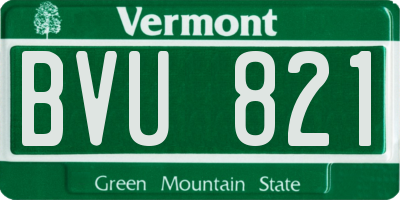 VT license plate BVU821