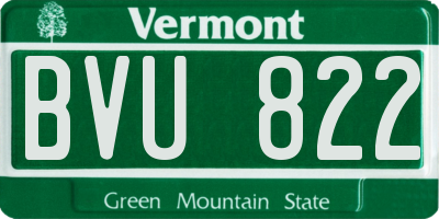 VT license plate BVU822