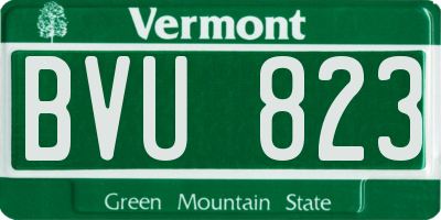 VT license plate BVU823