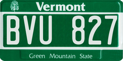 VT license plate BVU827