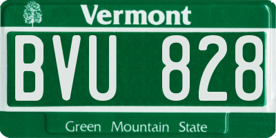 VT license plate BVU828