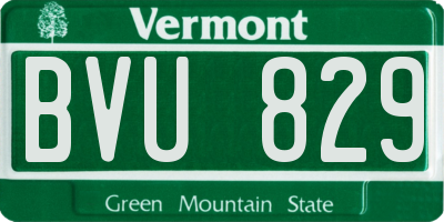 VT license plate BVU829