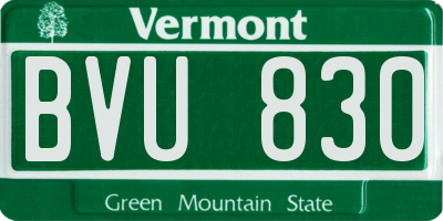 VT license plate BVU830