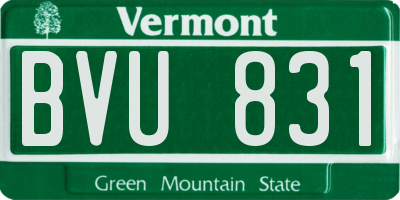 VT license plate BVU831