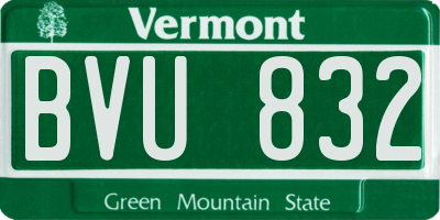 VT license plate BVU832