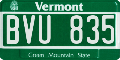 VT license plate BVU835