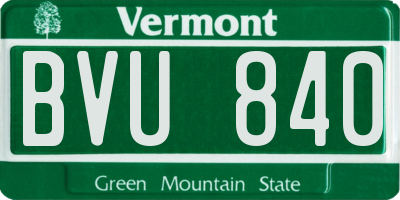 VT license plate BVU840