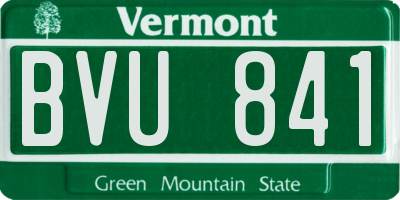 VT license plate BVU841