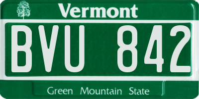 VT license plate BVU842