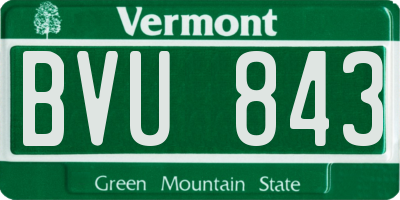 VT license plate BVU843
