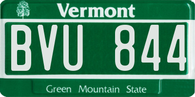 VT license plate BVU844