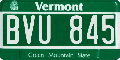 VT license plate BVU845