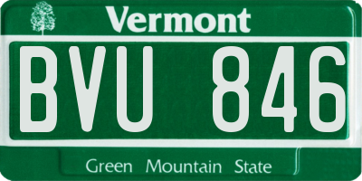VT license plate BVU846