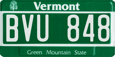 VT license plate BVU848