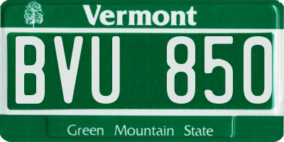 VT license plate BVU850