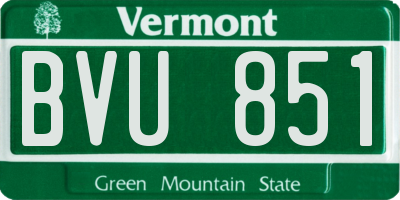 VT license plate BVU851