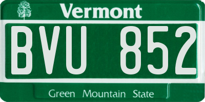 VT license plate BVU852