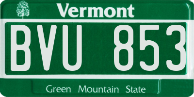 VT license plate BVU853