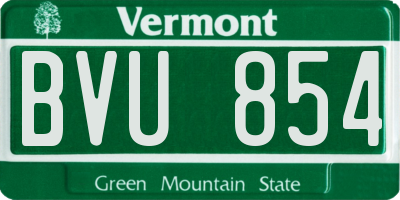 VT license plate BVU854