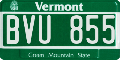 VT license plate BVU855