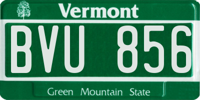VT license plate BVU856