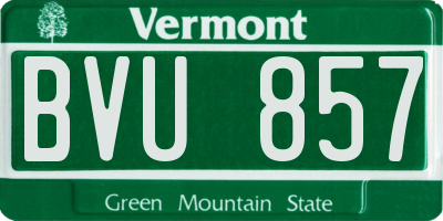 VT license plate BVU857